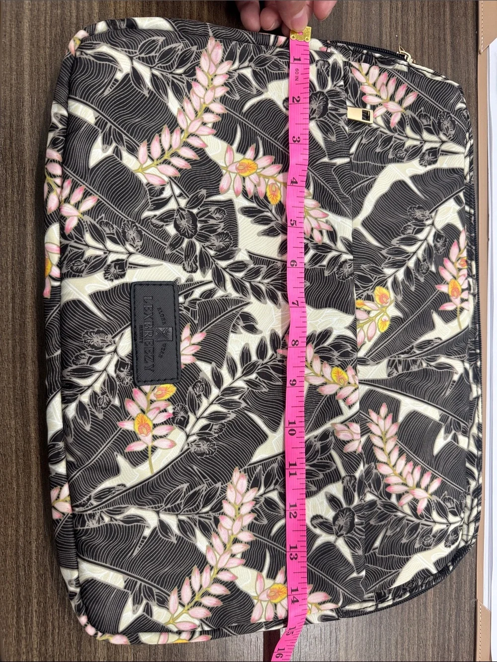 Lexbreezy Floral Black & Pink Laptop Sleeve